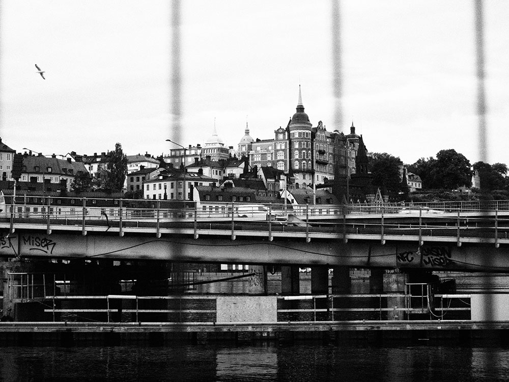 City view through the fence
